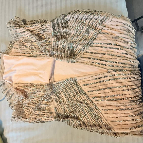 Source Unknown Champagne Beaded Prom Dress - Picture 5 of 9